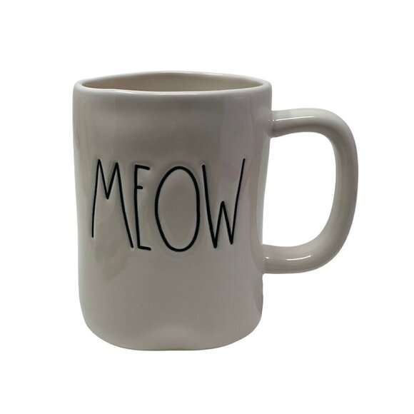 Rae Dunn Meow Mug Ceramic 16oz Coffee Cup NEW Home Kitchen Decor  Meow Magenta - Picture 1 of 8